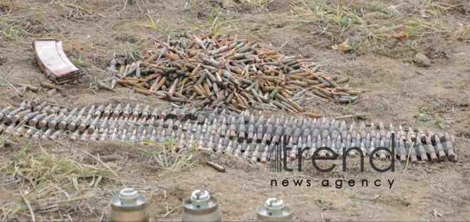 The territory of Azerbaijani Fuzuli district liberated from Armenian occupation being cleared of mines and unexploded ordnance. Fuzuli Azerbaijan 26  January  2021