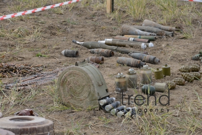 The territory of Azerbaijani Fuzuli district liberated from Armenian occupation being cleared of mines and unexploded ordnance. Fuzuli Azerbaijan 26  January  2021