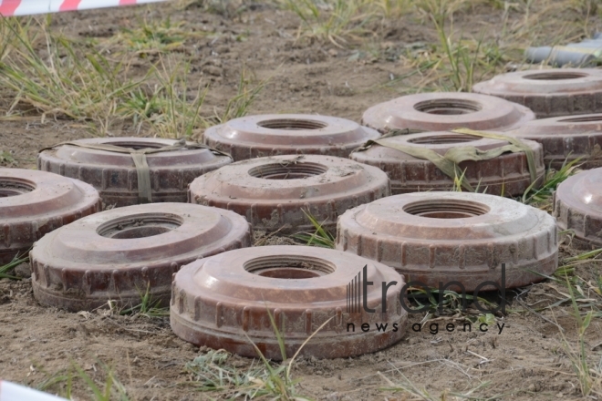 The territory of Azerbaijani Fuzuli district liberated from Armenian occupation being cleared of mines and unexploded ordnance. Fuzuli Azerbaijan 26  January  2021