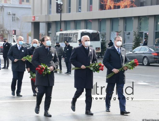 Azerbaijani public commemorates Khojaly genocide victims.Azerbaijan Baku 26 February 2021