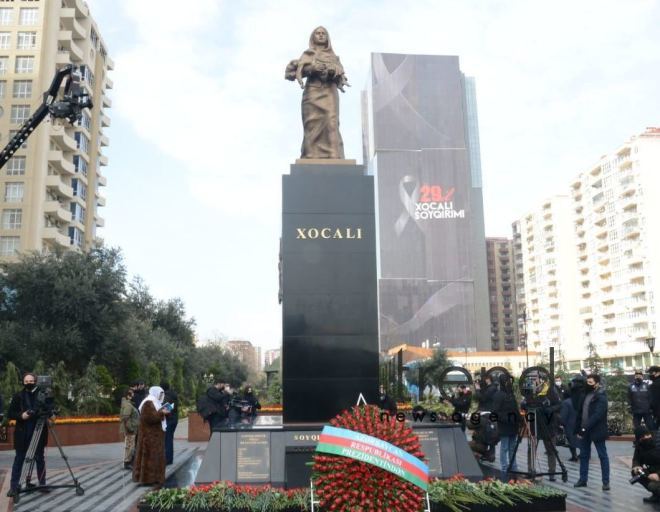 Azerbaijani public commemorates Khojaly genocide victims.Azerbaijan Baku 26 February 2021