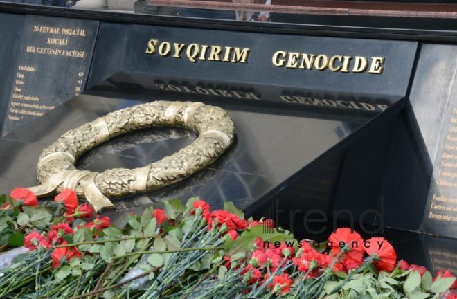 Azerbaijani public commemorates Khojaly genocide victims.Azerbaijan Baku 26 February 2021