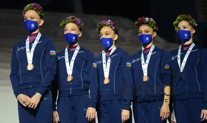 Milli Gimnastika Arenasında bədii gimnastika üzrə Dünya Kubokunun üçüncü günü başlayıb Azərbaycan Bakı 9 маy 2021