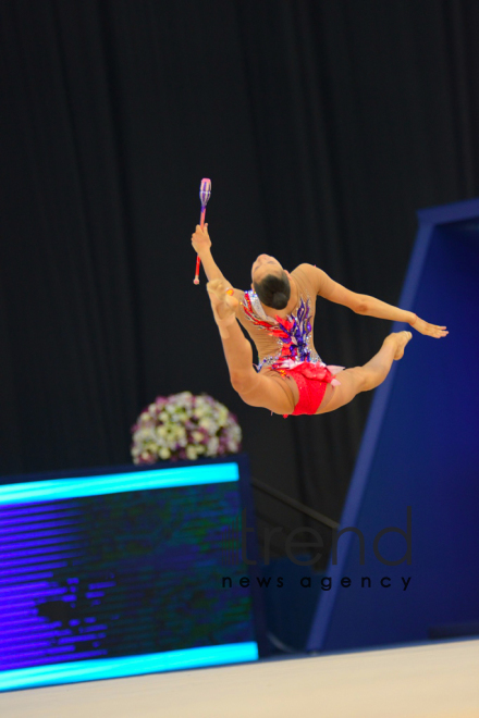 Milli Gimnastika Arenasında bədii gimnastika üzrə Dünya Kubokunun üçüncü günü başlayıb Azərbaycan Bakı 9 маy 2021