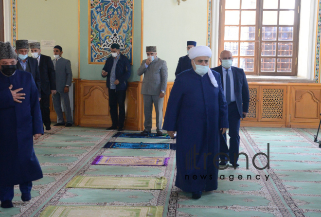 Festive prayer performed at Teze Pir mosque in Azerbaijan’s Baku Azerbaijan Baku May 13  2021