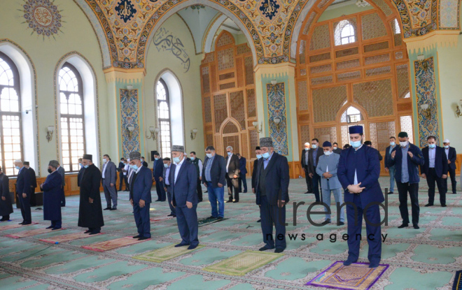 Festive prayer performed at Teze Pir mosque in Azerbaijan’s Baku Azerbaijan Baku May 13  2021