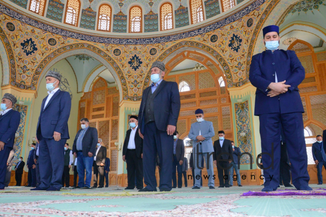 Festive prayer performed at Teze Pir mosque in Azerbaijan’s Baku Azerbaijan Baku May 13  2021