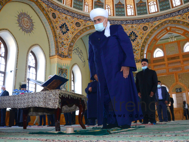 Festive prayer performed at Teze Pir mosque in Azerbaijan’s Baku Azerbaijan Baku May 13  2021