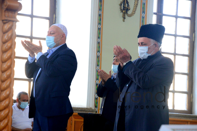 Festive prayer performed at Teze Pir mosque in Azerbaijan’s Baku Azerbaijan Baku May 13  2021