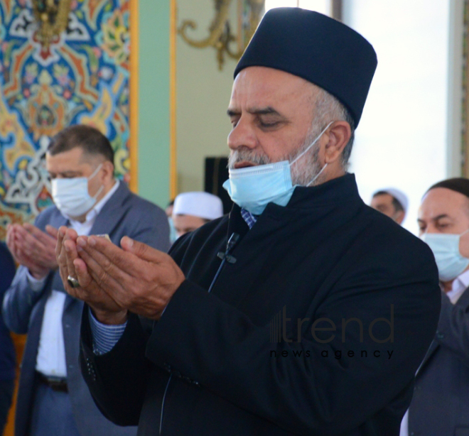 Festive prayer performed at Teze Pir mosque in Azerbaijan’s Baku Azerbaijan Baku May 13  2021