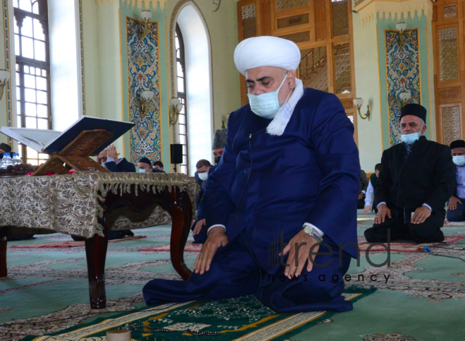 Festive prayer performed at Teze Pir mosque in Azerbaijan’s Baku Azerbaijan Baku May 13  2021