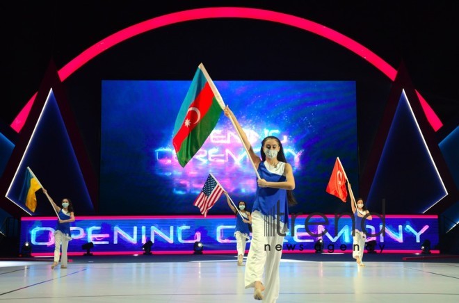 Baku holds opening ceremony of 16th FIG Aerobic Gymnastics World Championships.Azerbaijan Baku May 27 2021