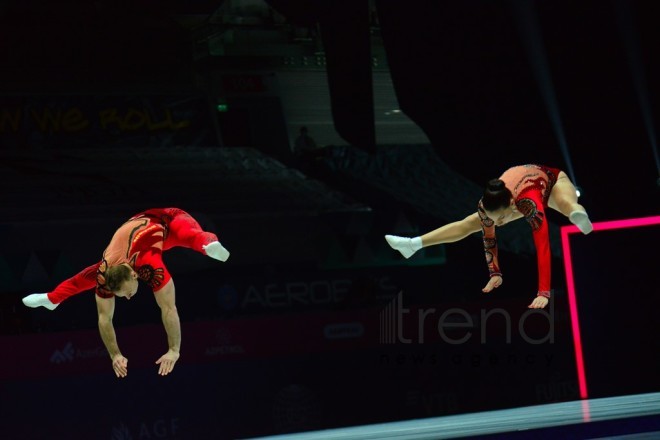 Aerobika gimnastikası üzrə dünya çempionatının ikinci günündən maraqlı anlar.Azərbaycan Bakı 28 мay 2021
 
 