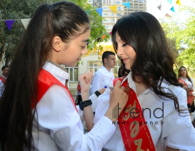 Azerbaijani schools celebrate Day of Farewell Bell. Azerbaijan  Baku  14 June 2021
