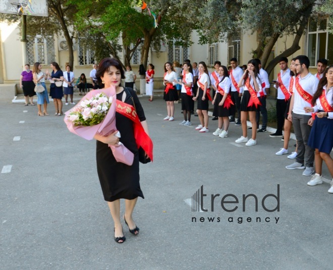 Azerbaijani schools celebrate Day of Farewell Bell. Azerbaijan  Baku  14 June 2021
