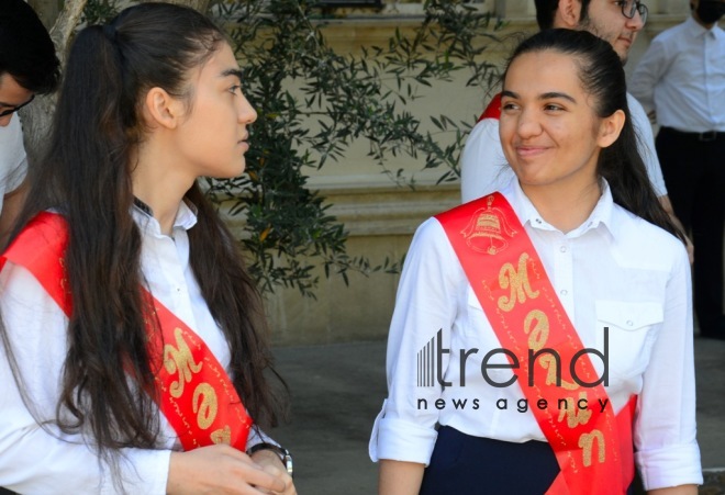 Azerbaijani schools celebrate Day of Farewell Bell. Azerbaijan  Baku  14 June 2021
