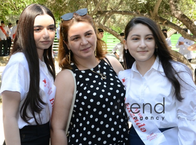 Azerbaijani schools celebrate Day of Farewell Bell. Azerbaijan  Baku  14 June 2021
