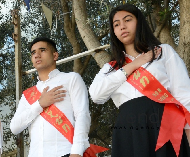 Azerbaijani schools celebrate Day of Farewell Bell. Azerbaijan  Baku  14 June 2021
