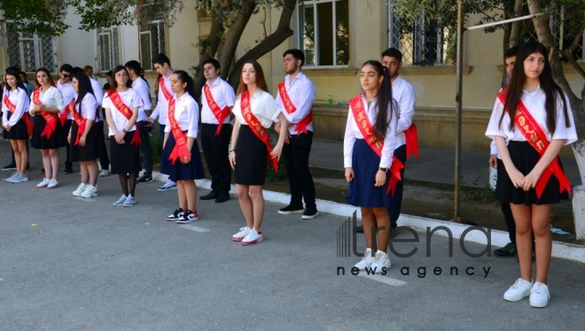 Azerbaijani schools celebrate Day of Farewell Bell. Azerbaijan  Baku  14 June 2021
