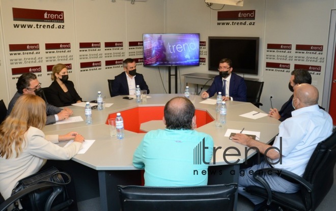 Azerbaijan’s Trend news agency holds discussions on bill "On Media"  Azerbaijan Baku 3 August 2021 
 
 