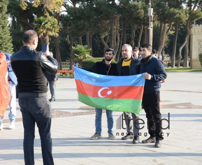 Victory march and flash mob held in Baku Azerbaijan Baku 8 november 2021