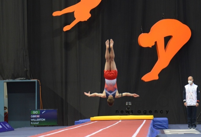 Bakıda Batut Gimnastikası və Tamblinq üzrə 35-ci Dünya Çempionatının ikinci günü start götürüb  Azərbaycan Bakı 19 noyabr 2021
