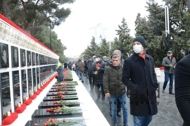 Azerbaijani people honoring memory of 20 January tragedy victims.Azerbaijan Baku Yanuary 20 2022