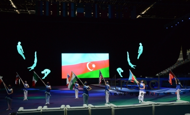 В Баку состоялась торжественная церемония открытия Кубка мира по прыжкам на батуте  Азербайджан Баку 12 февраля 2022